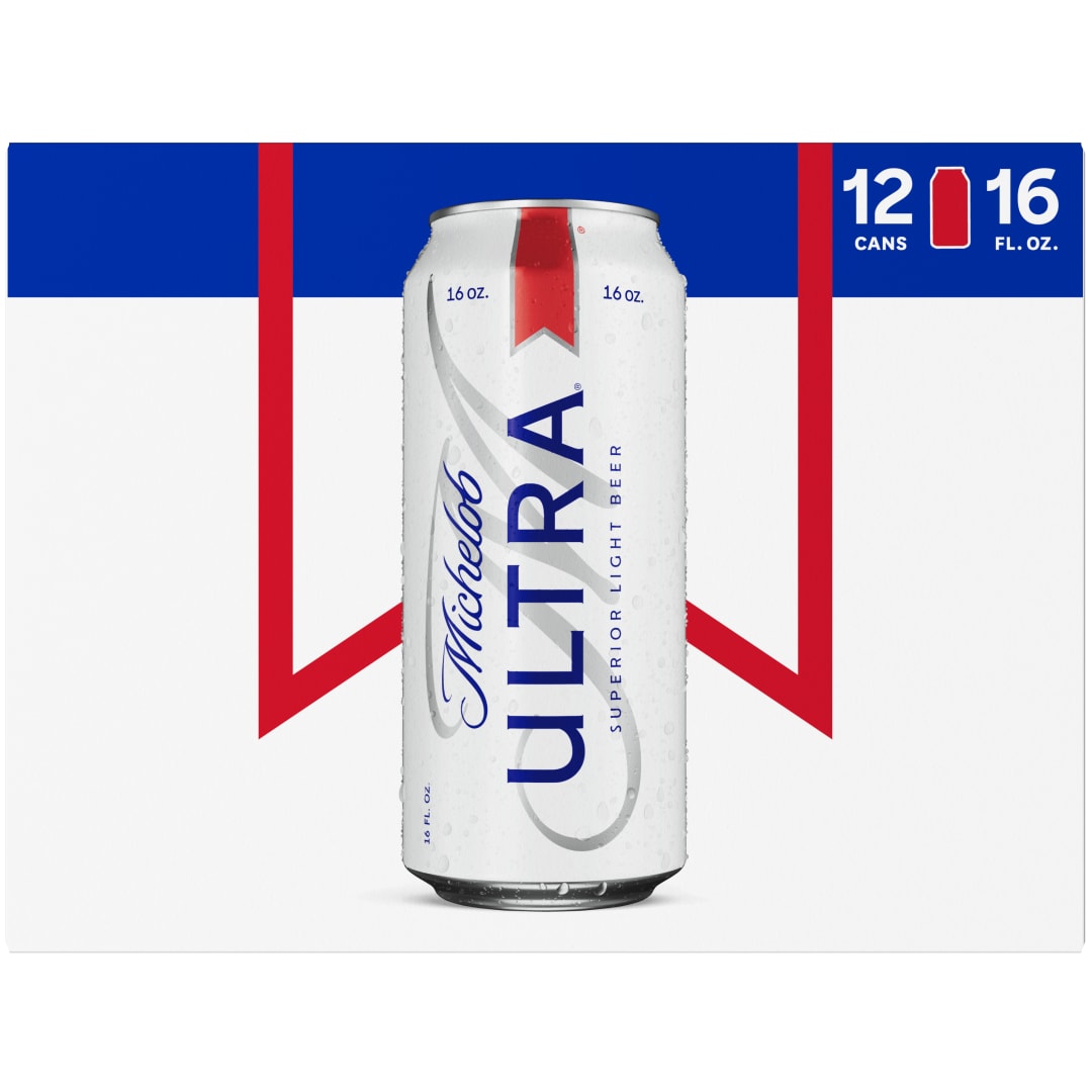Michelob ULTRA Superior Light American Lager Beer 12 Pack, 16 fl oz Cans
