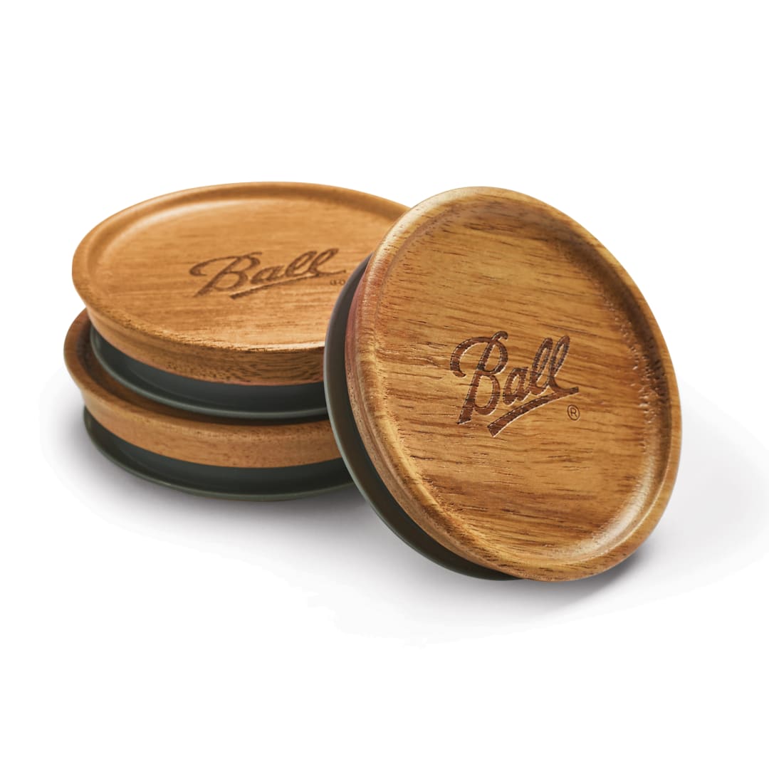 Ball® Wooden Storage Lids, Regular Mouth, Ball® Jar Lids, 3 Pack