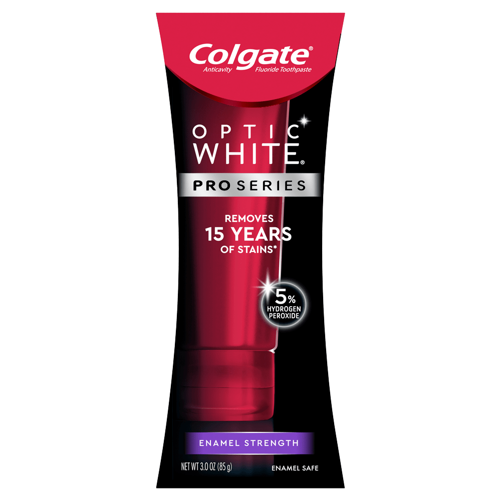 Colgate Optic White Pro Series Whitening Toothpaste with 5% Hydrogen Peroxide, Enamel Strength, 3 oz Tube