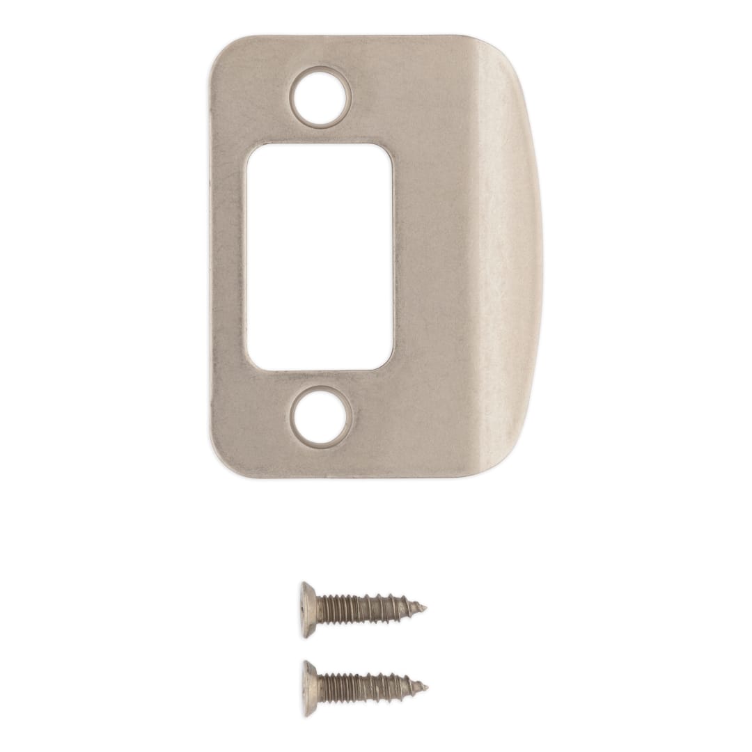 Deadbolt Round Corner Full Lip Strike for Satin Nickel Finish