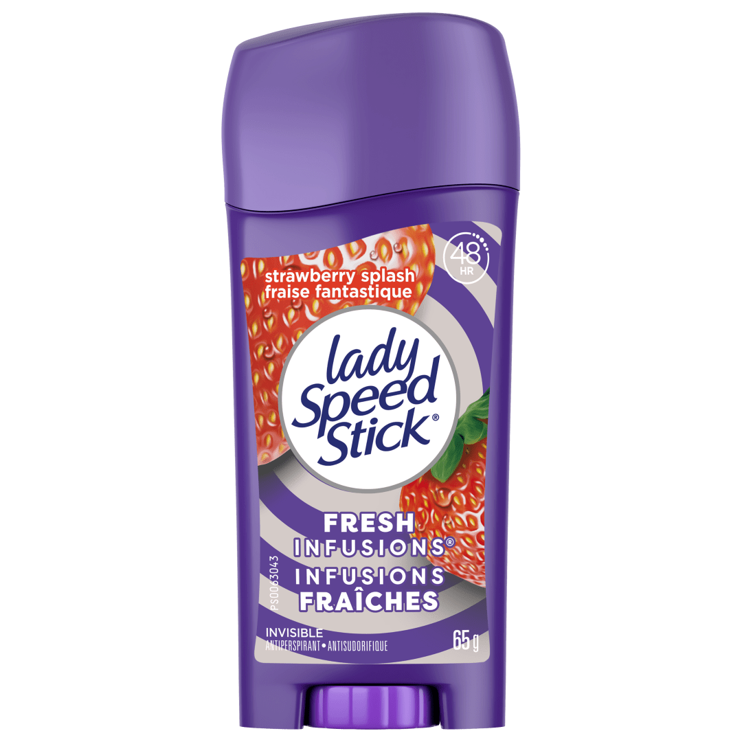 Lady Speed Stick Antiperspirant Deodorant, Fresh Infusions, Strawberry Splash, 65g