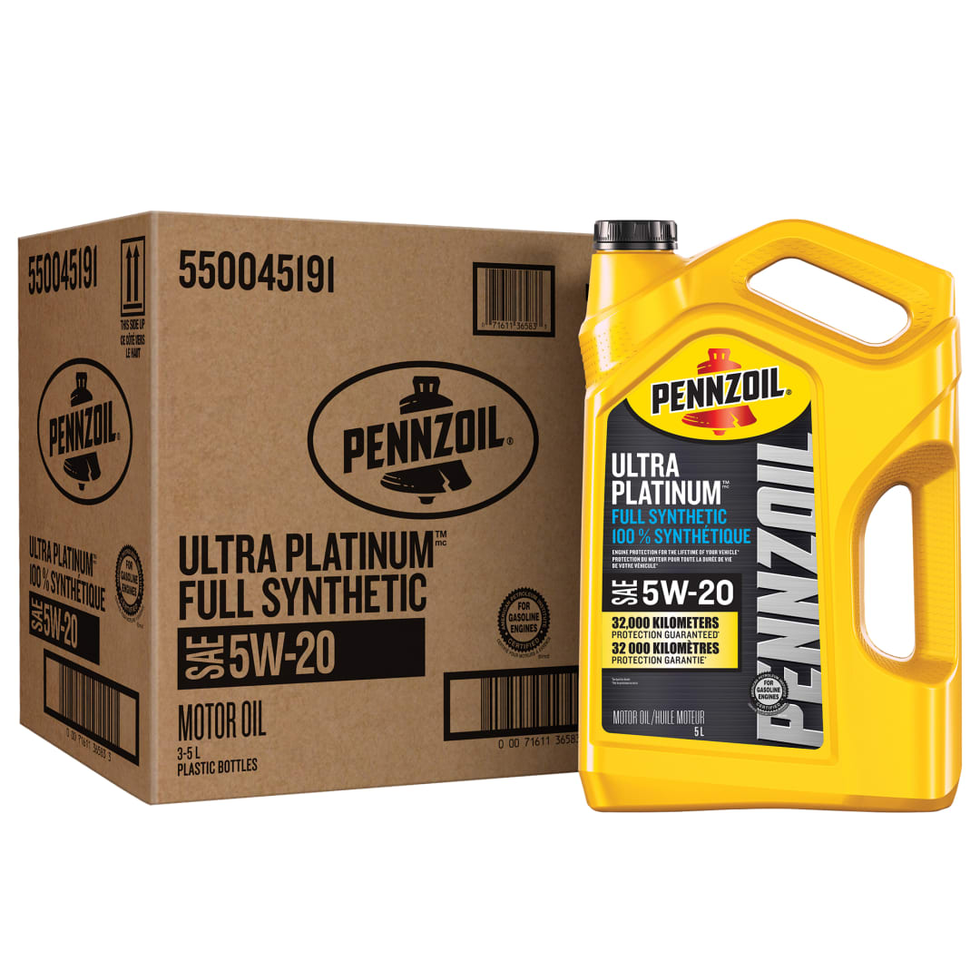 Pennzoil Ultra Platinum Full Synthetic 5W-20 Motor Oil, 5 Liter (3 Pack)