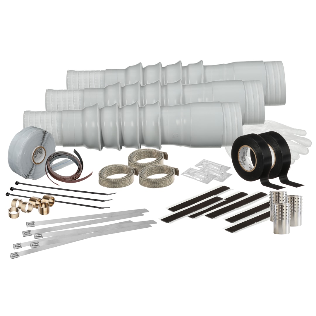 3M™ Kaltschrumpf-Endverschlüsse QT-II, QT-II-K4X-AF-1, für 1/C-Kabel mit Abschirmung aus Aluminiumfolie, 4 Schirme, 3/Satz