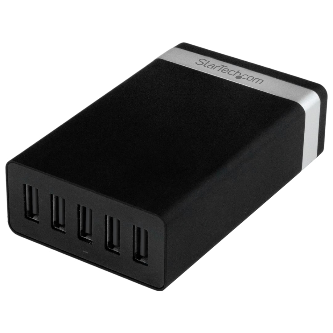 5-Port Charging Station for USB Devices - 40W/8A - Black