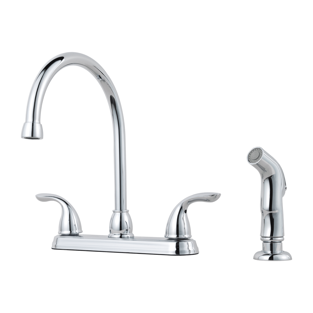 Pfirst Series 2-Handle Kitchen Faucet with Side Spray in Polished Chrome