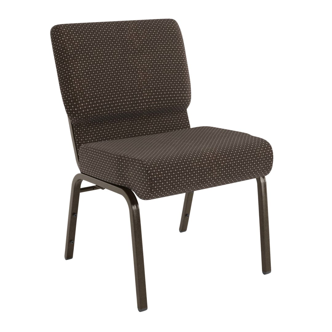 4 Pack HERCULES Series 21''W Stacking Church Chair in Brown Dot Fabric - Gold Vein Frame