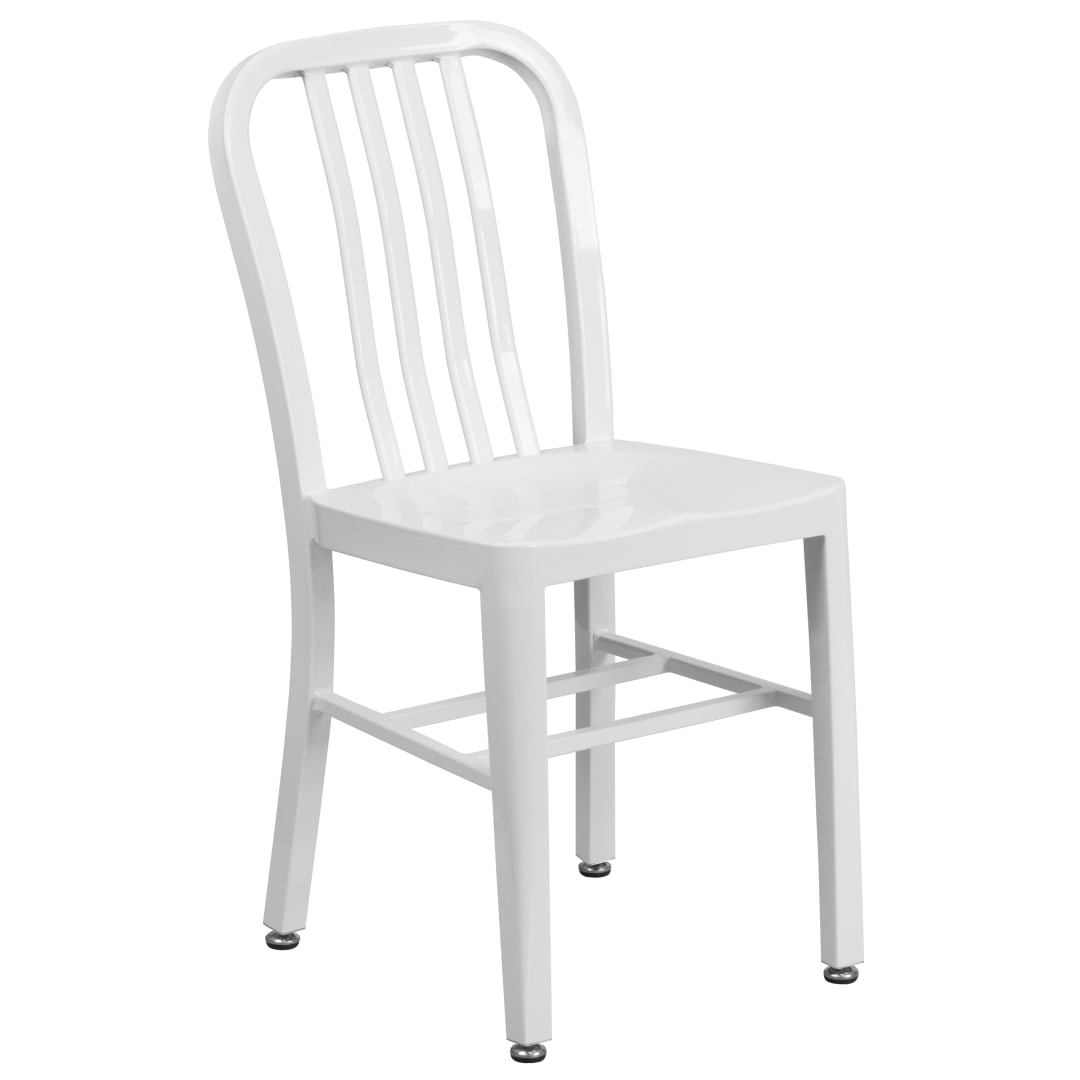 Gael Commercial Grade White Metal Indoor-Outdoor Chair