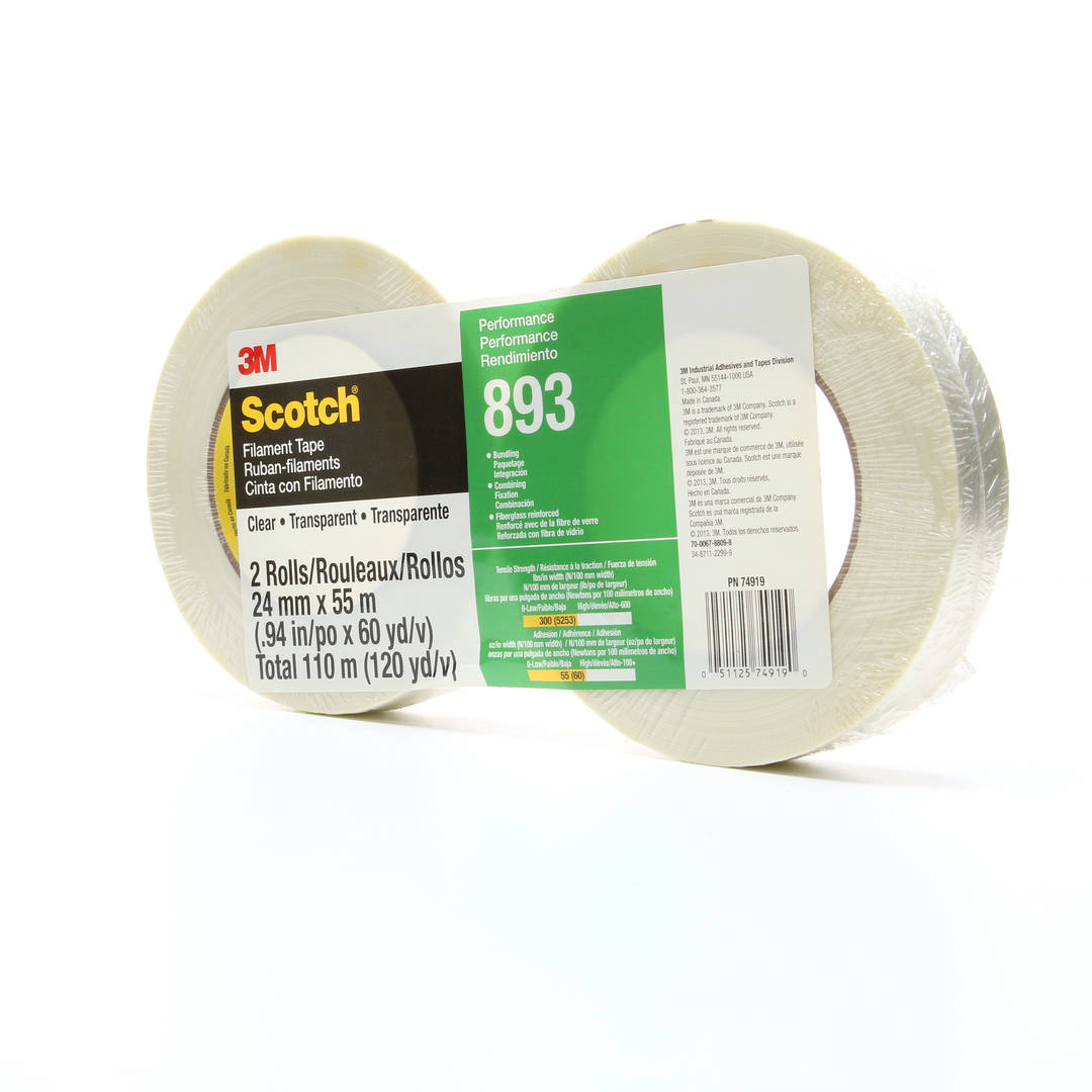 Fita de Filamento Scotch® 893 – Rolo de 25 mm x 50 m