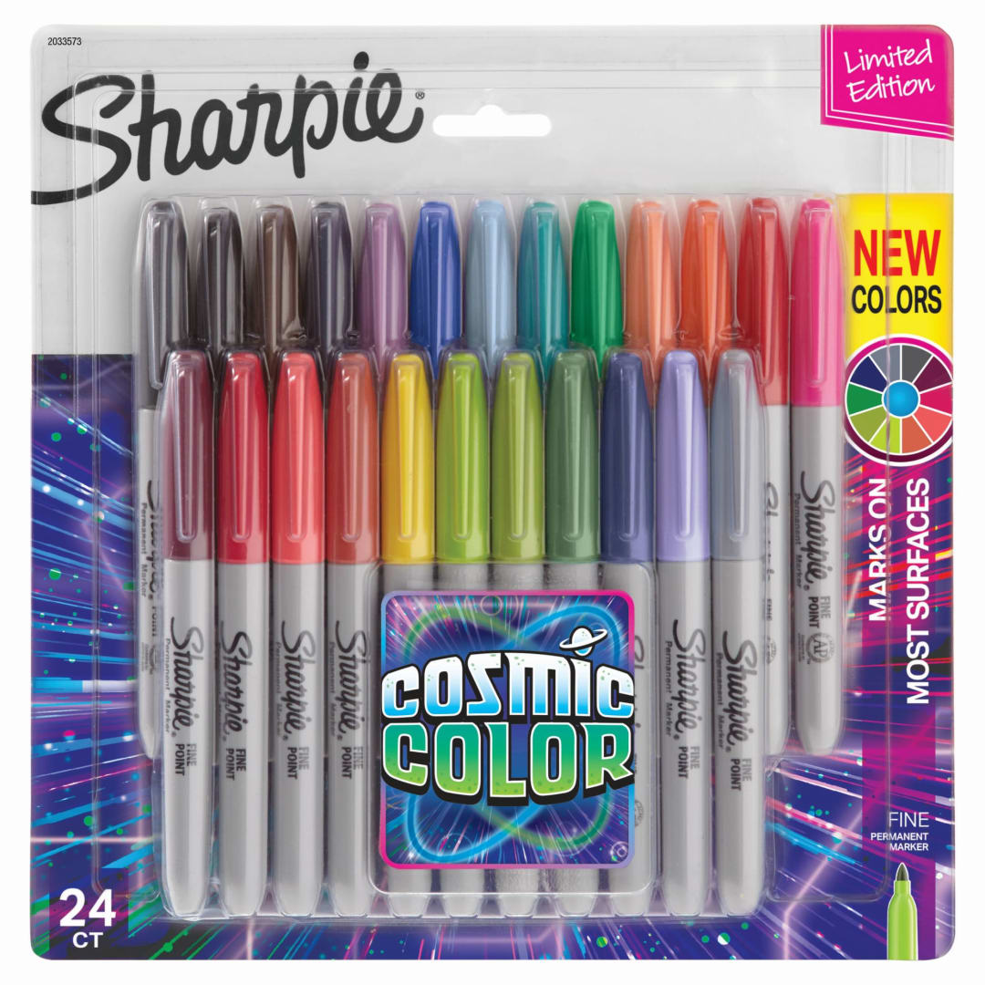 Sharpie Permanent Markers, Fine Point, Cosmic Color, Limited Edition, 24 Count