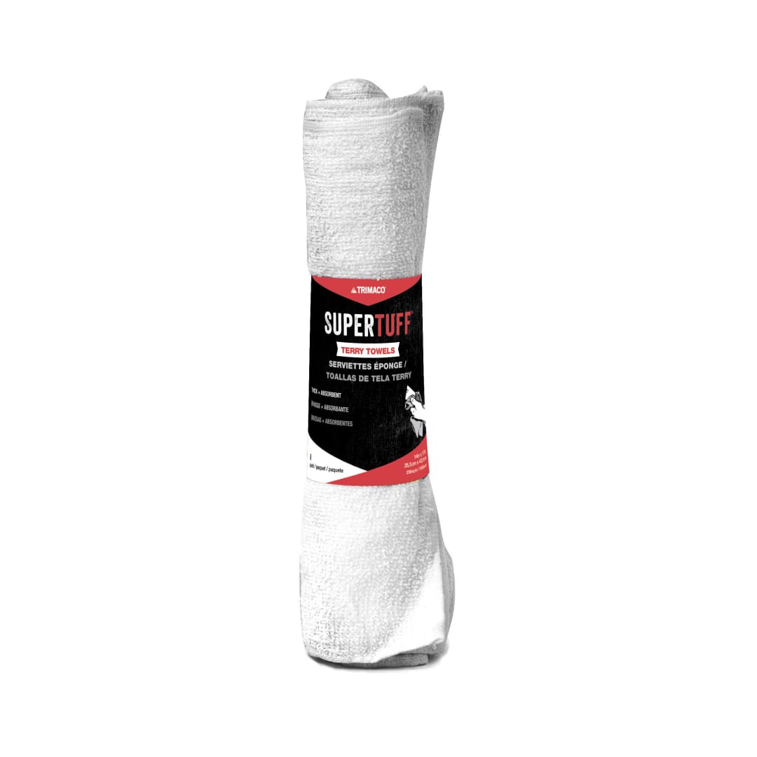 Terry Towels, White, 14"x17", 6/roll
