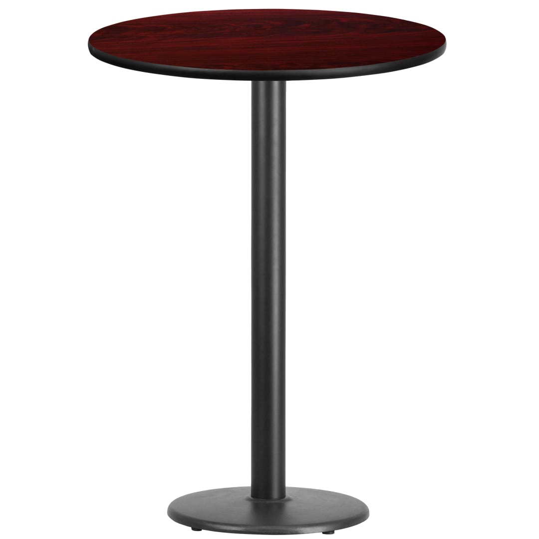 Stiles 30'' Round Mahogany Laminate Table Top with 18'' Round Bar Height Table Base