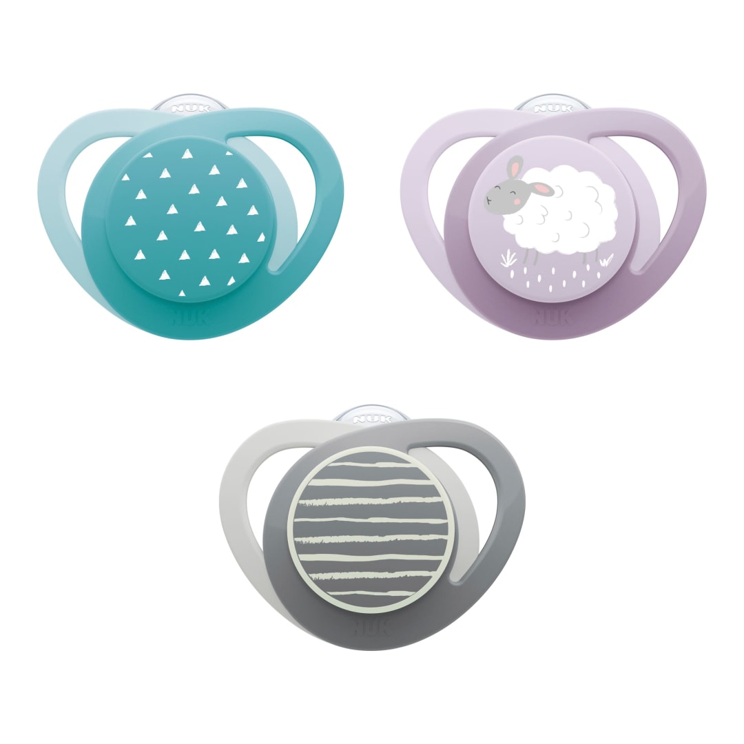 NUK® Glow-in-the-Dark Orthodontic Pacifier, 0-6 months, 3 Pack