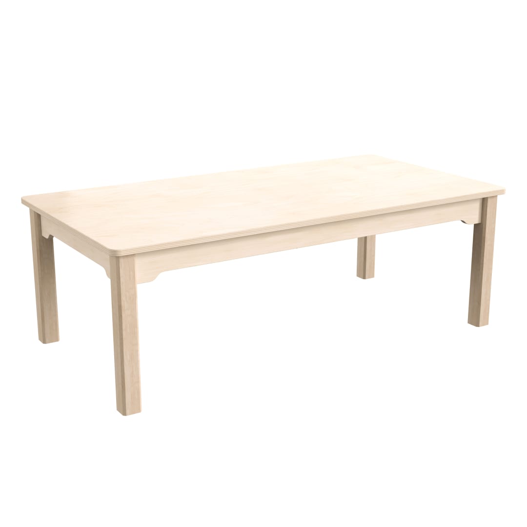 Bright Beginnings Commercial Grade Wooden Rectangular Preschool Classroom Activity Table, (23.5"W x 47.25"D x 14.5"H), Beech