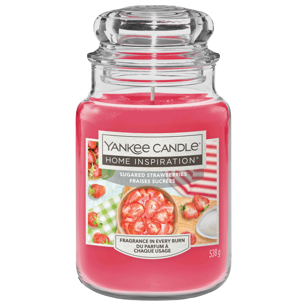 Yankee Candle® Home Inspiration Scented Candle | Sugared Strawberries Large Jar Candle | Burn Time: up to 150 Hours