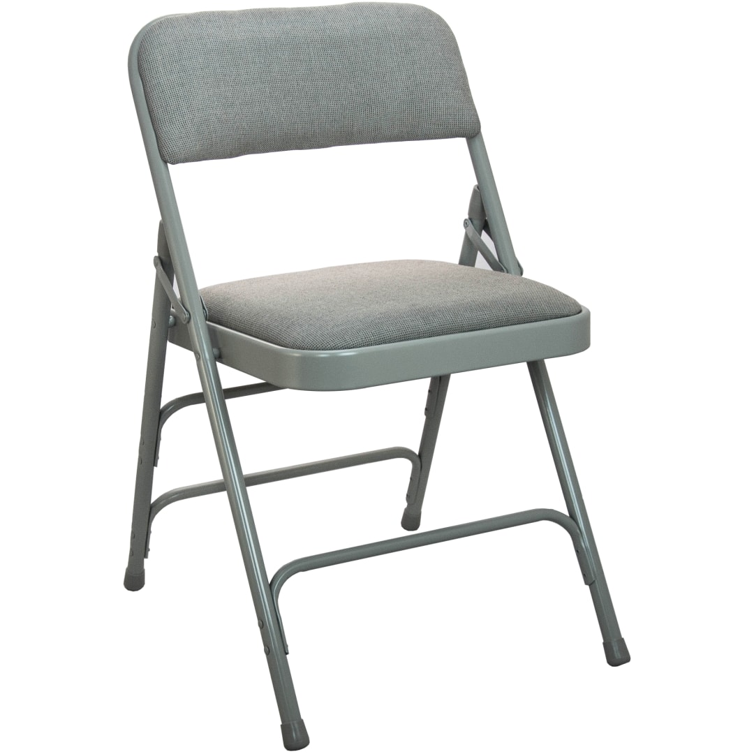4-pack Advantage Grey Padded Metal Folding Chair - Grey 1-in Fabric Seat