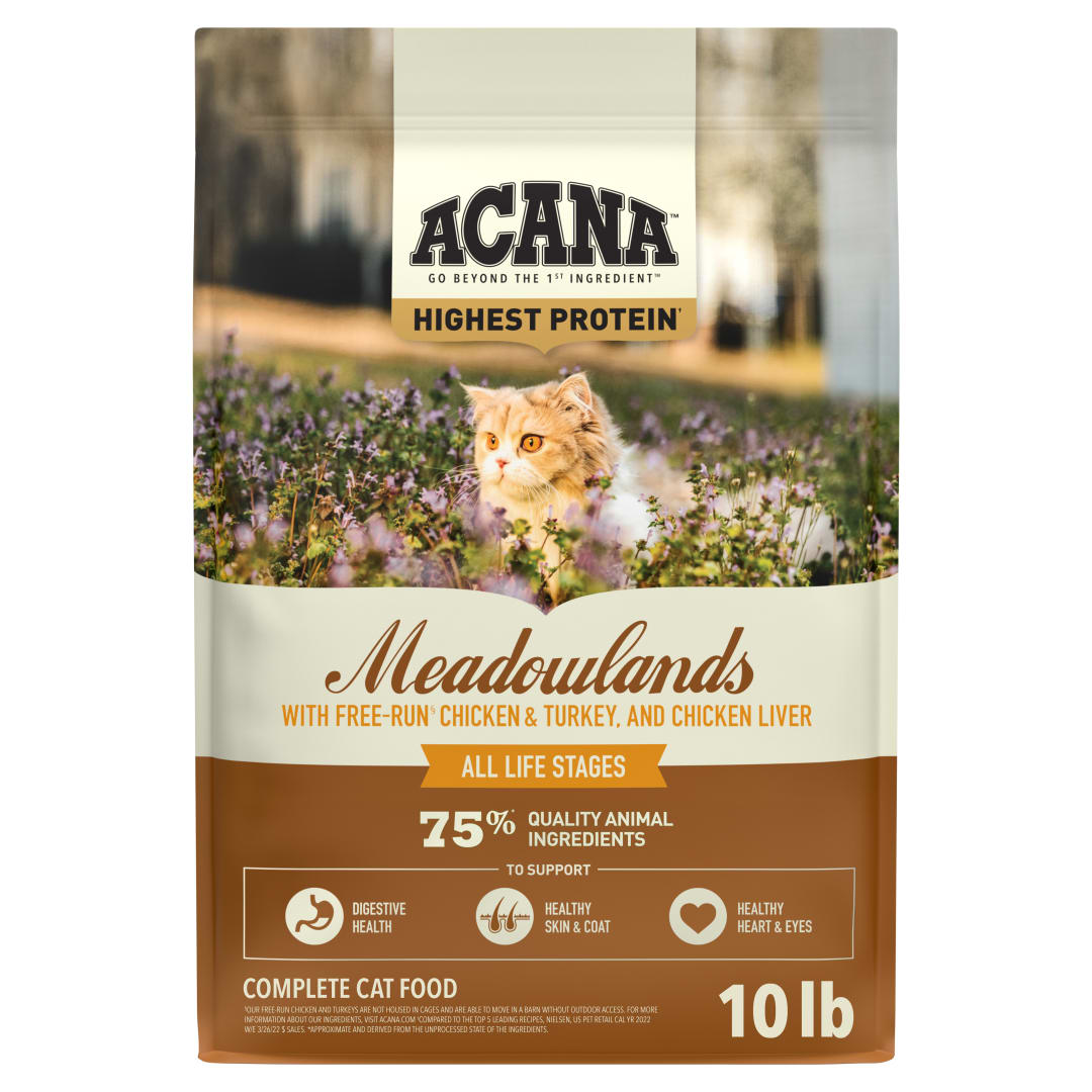 ACANA Grain-free Dry Cat Food Meadowlands Chicken Turkey Fish and Cage-Free Eggs
