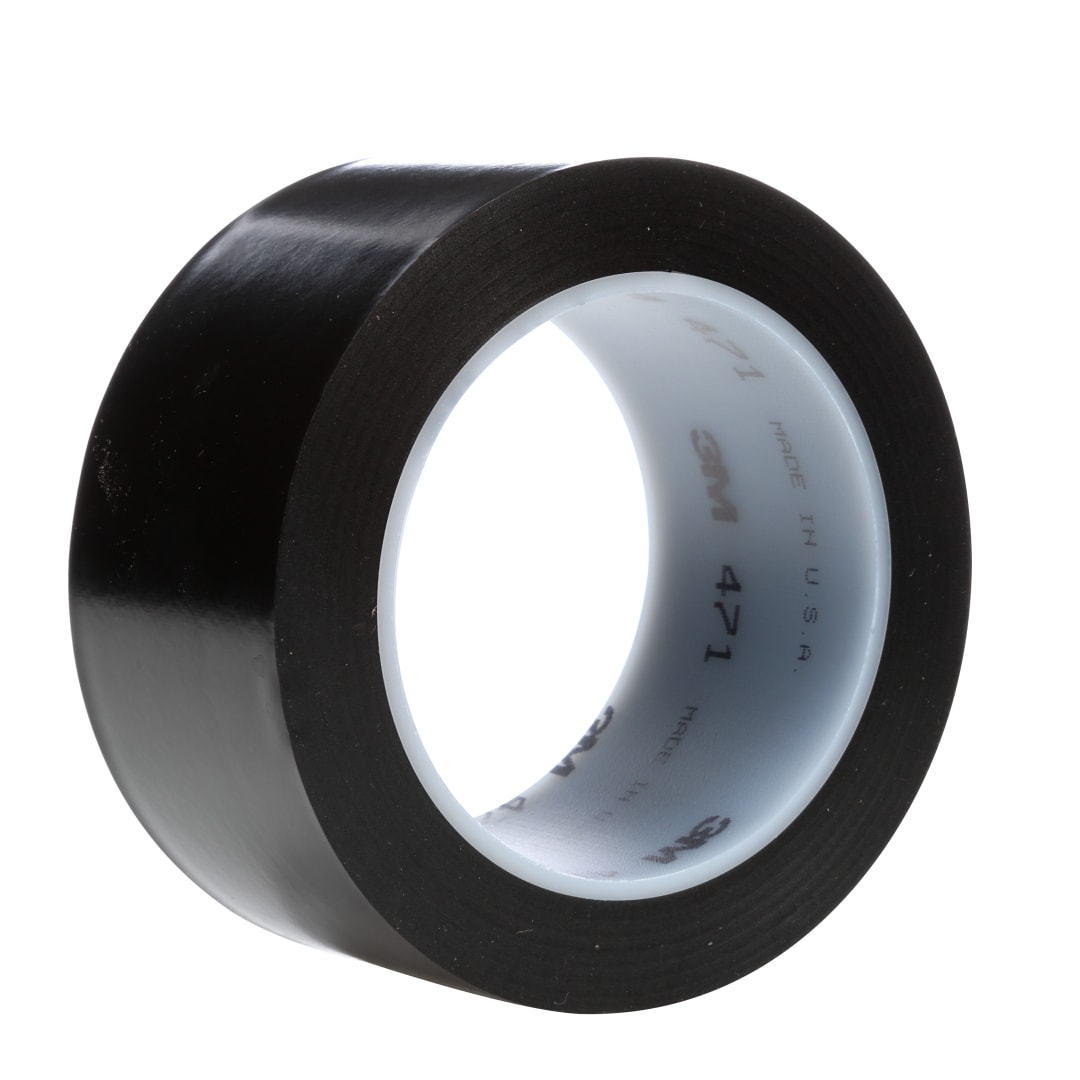 3M™ Vinyl Tape 471, Black, 1220 mm x 33 m, 1 roll per case, Untrimmed