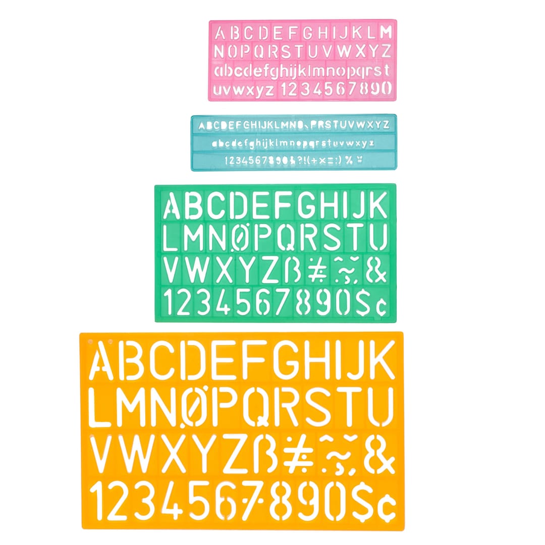 Westcott® Letter Stenciling Guides, 4-Piece Set