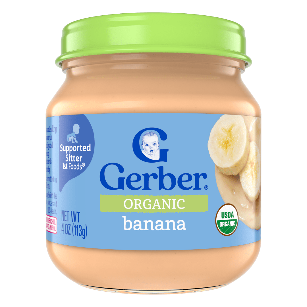 Gerber Stage 1, Organic Banana Jar, Baby Food, Fruit Puree, Non-GMO