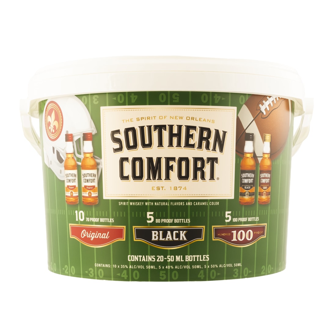 Southern Comfort Whiskey Football Tailgating Bucket 20 Pack 50ml Varying Proof