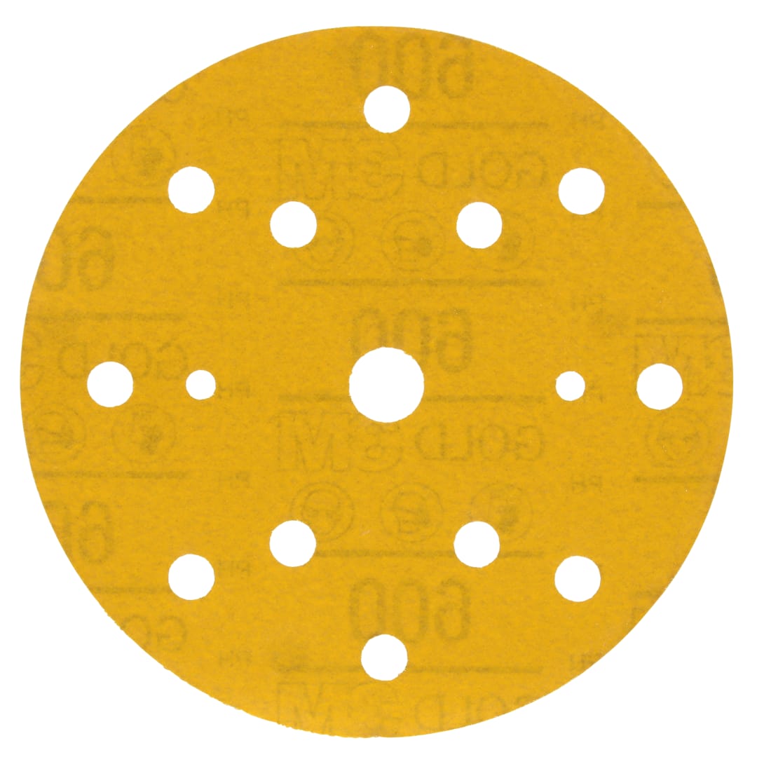 3M™ Hookit™ 288U Sarı Delikli Zımpara, 150 mm, 15 Delik, 600, 51555