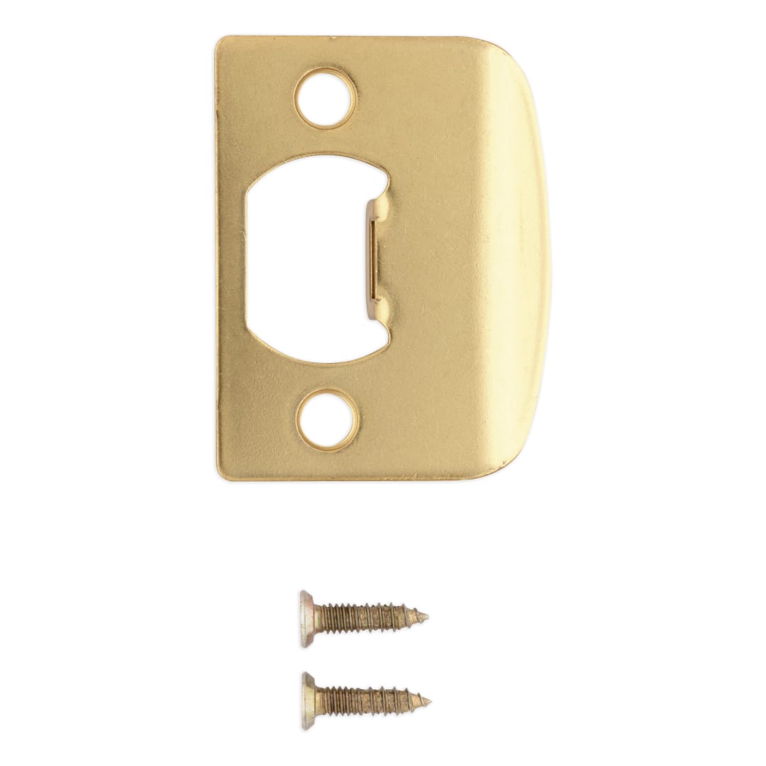 Square Corner Full Lip Strike for Knob/Lever in Polished Brass Finish
