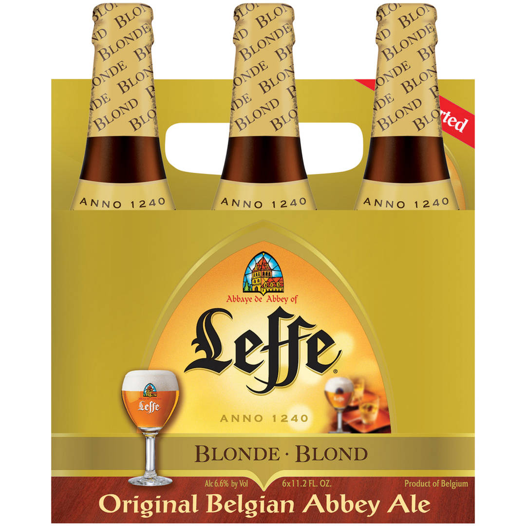 Leffe Blonde Trappist/Abbey Ale, 6 Pack 11.2 fl. oz. Bottles, 6.6% ABV
