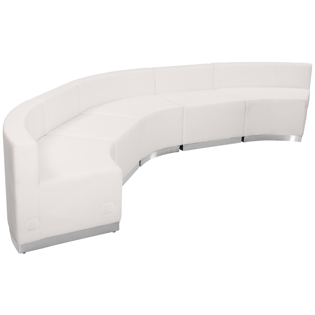HERCULES Alon Series Melrose White LeatherSoft Reception Configuration, 5 Pieces