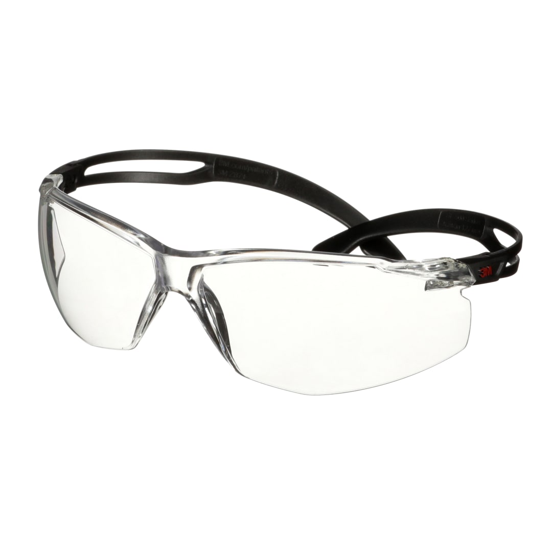 3M™ SecureFit™ 500 İş Güvenliği Gözlükleri, Siyah çerçeve, Scotchgard™ Buğu Önleyici / Çizilmeye Dayanıklı Kaplama (K ve N), Şeffaf lens, SF501SGAF-BLK-EU, 20/Kutu