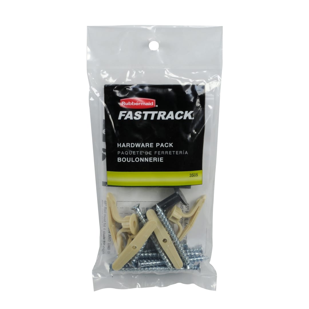 Rubbermaid® Garage FastTrack Rail Hardware Pack, Gray