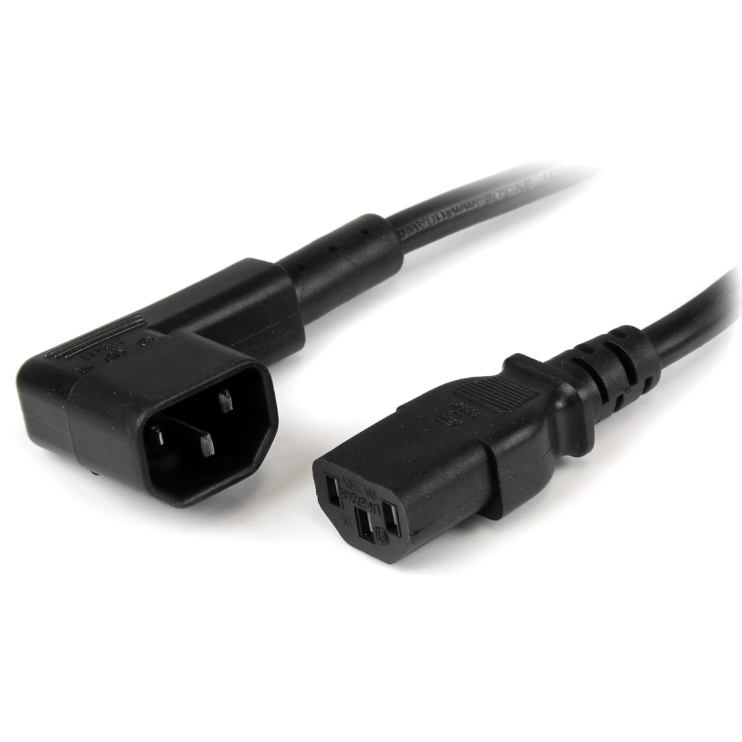 2m C14 to C13 Right Angle Power Cord Cable