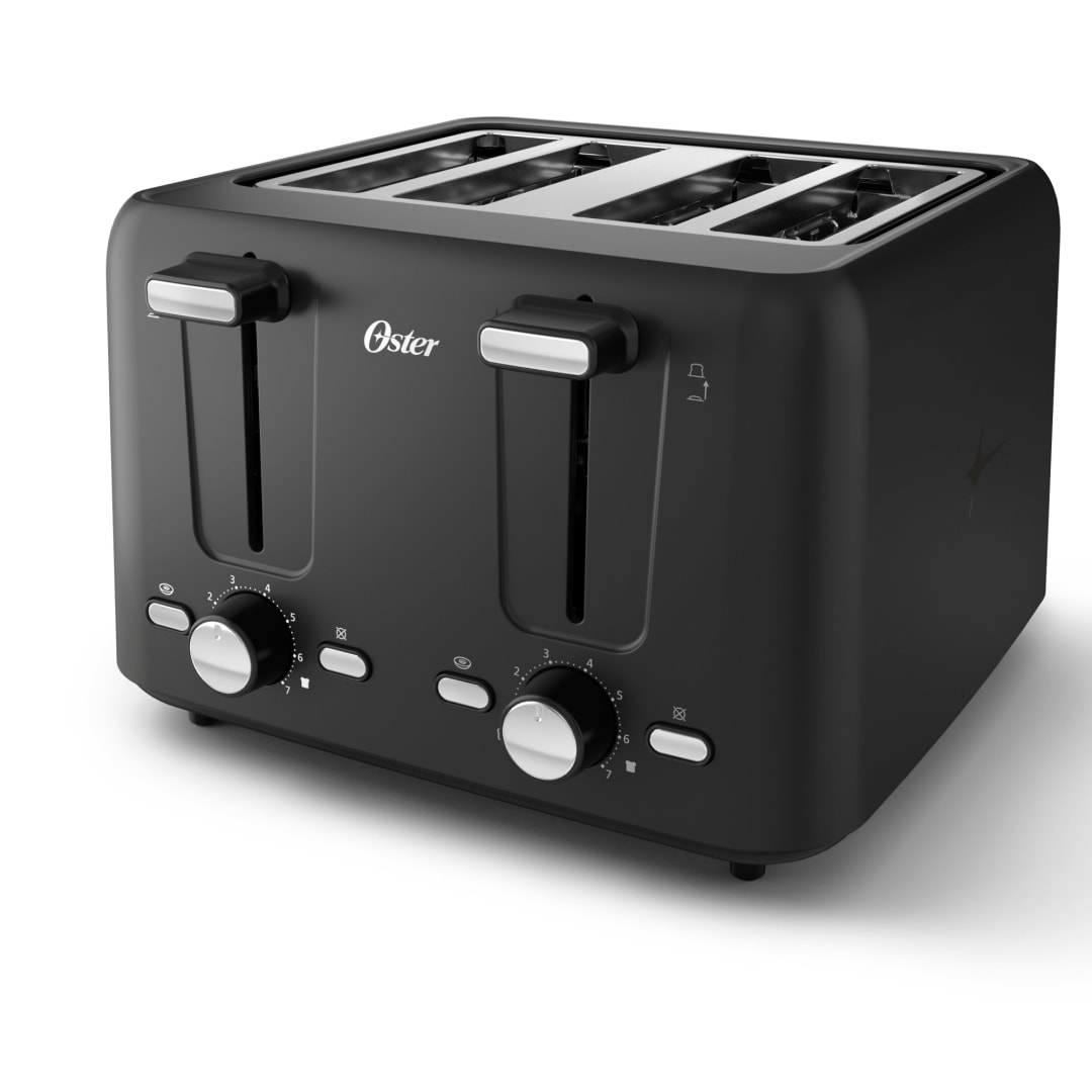 Oster® 4-Slice Toaster with Custom Bagel Setting and Extra-Wide Slots, Black