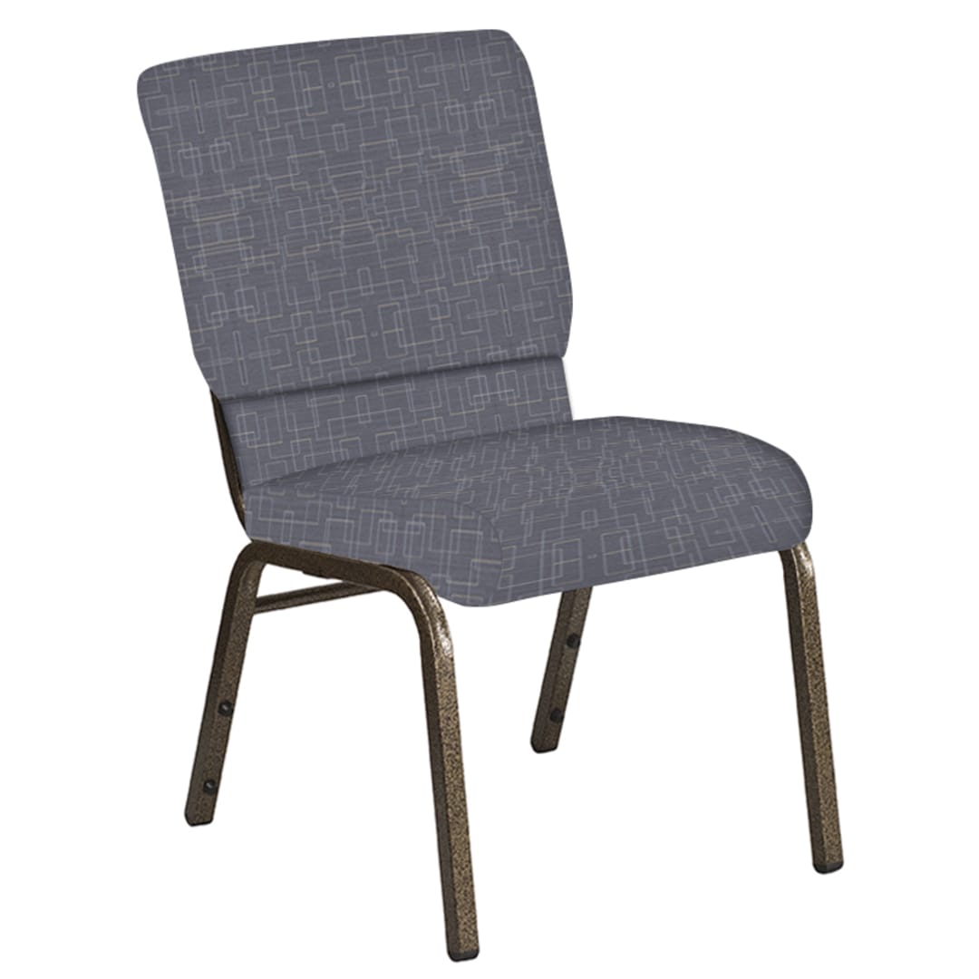 18.5''W Church Chair in Amaze Hazelwood Fabric - Gold Vein Frame