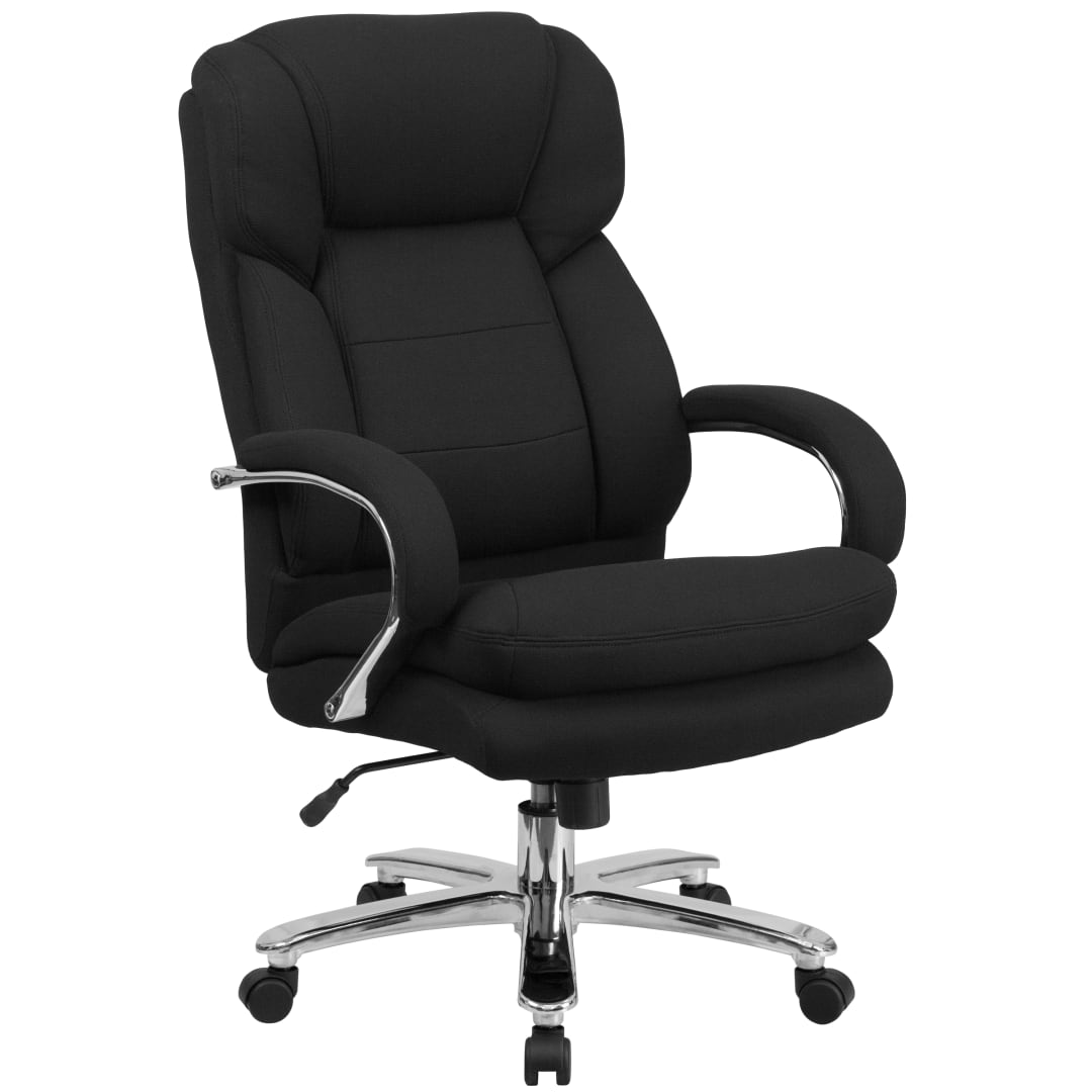HERCULES Series 24/7 Intensive Use Big &amp; Tall 500 lb. Rated Black Fabric Executive Ergonomic Office Chair with Loop Arms
