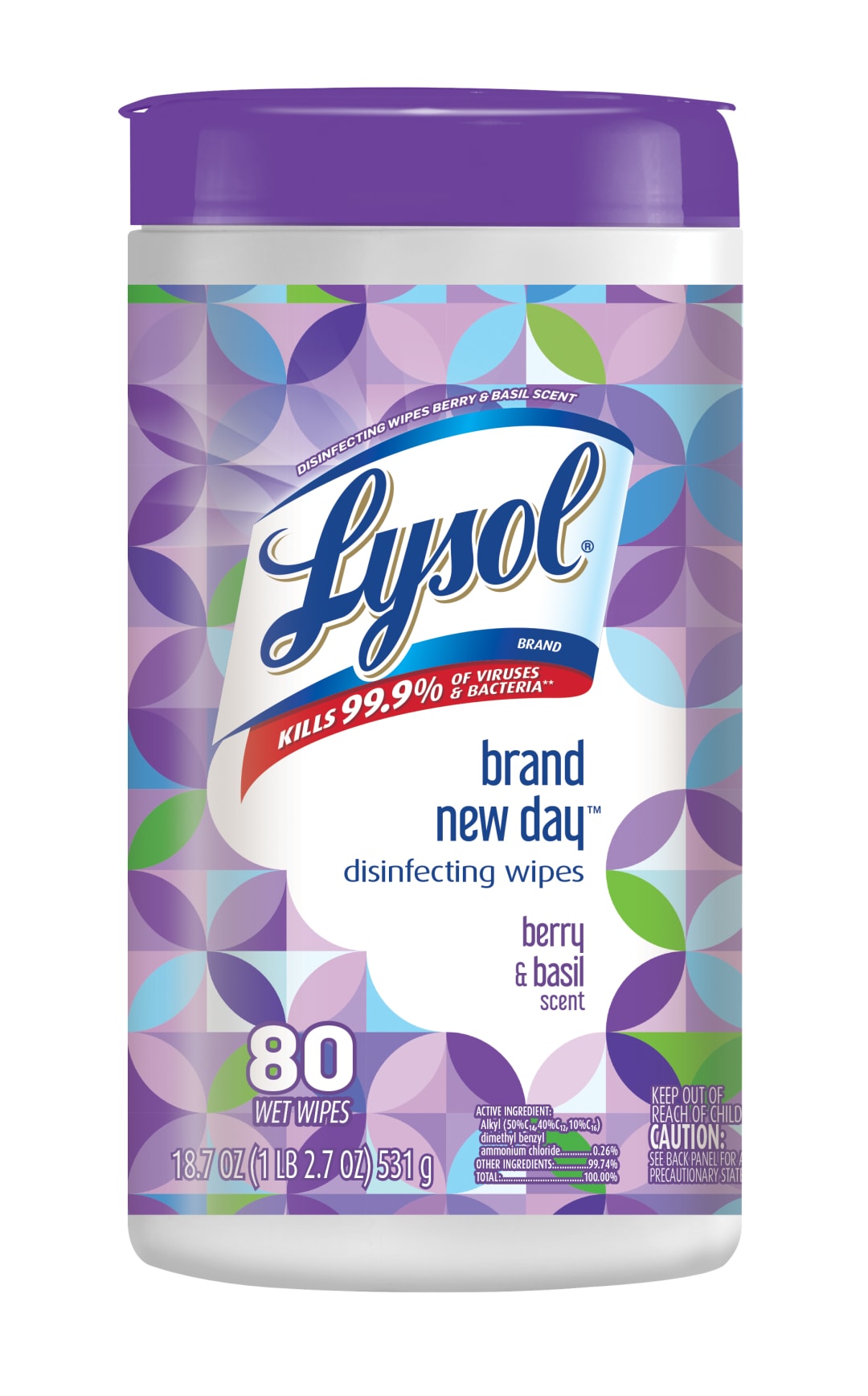 Lysol Brand New Day Desinfektionstücher, Berry & Basil, 80 Stück