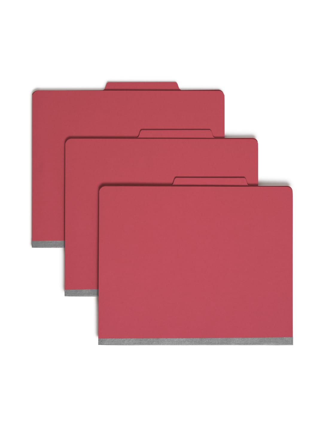 100% Recycled End Tab Classification File Folders, 2/5 Cut, 2 Expansion, 1 Dividers, Red, Letter