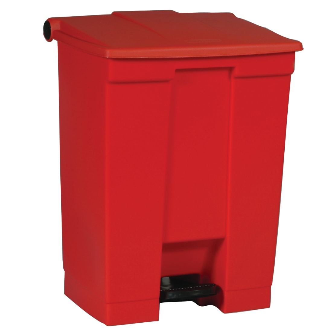 Rubbermaid Commercial Products 18 Gallon Legacy Step-On Trash Can, Red