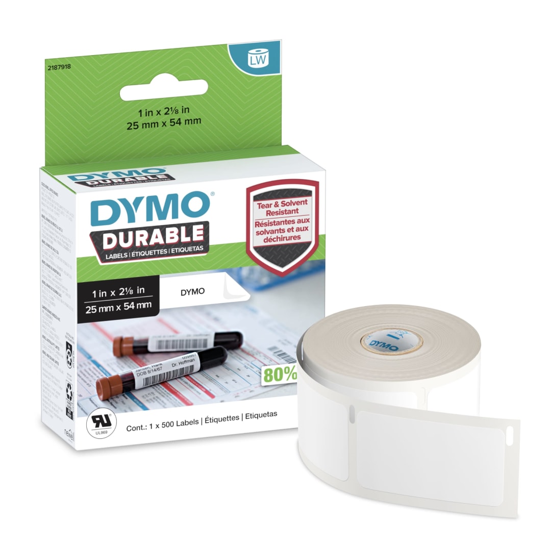 DYMO® LabelWriter™ Durable Laboratory and Medical Labels, 25 mm x 54 mm, 500 Labels