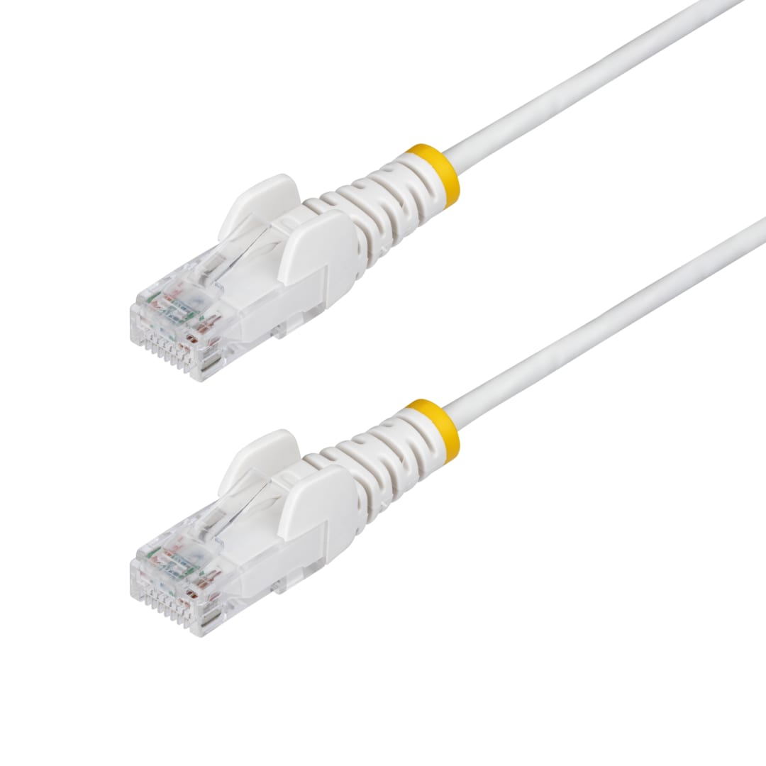 9 Inch White Snagless Slim Cat 6 Patch Cable
