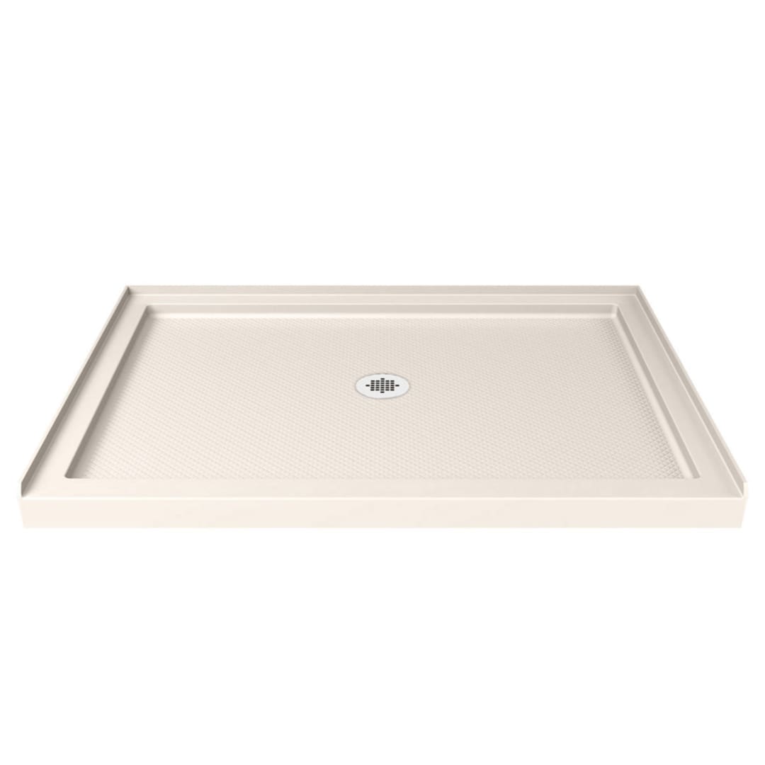 DreamLine SlimLine 34 inch D x 42 inch W x 2 3/4 inch H Center Drain Single Threshold Shower Base in Biscuit