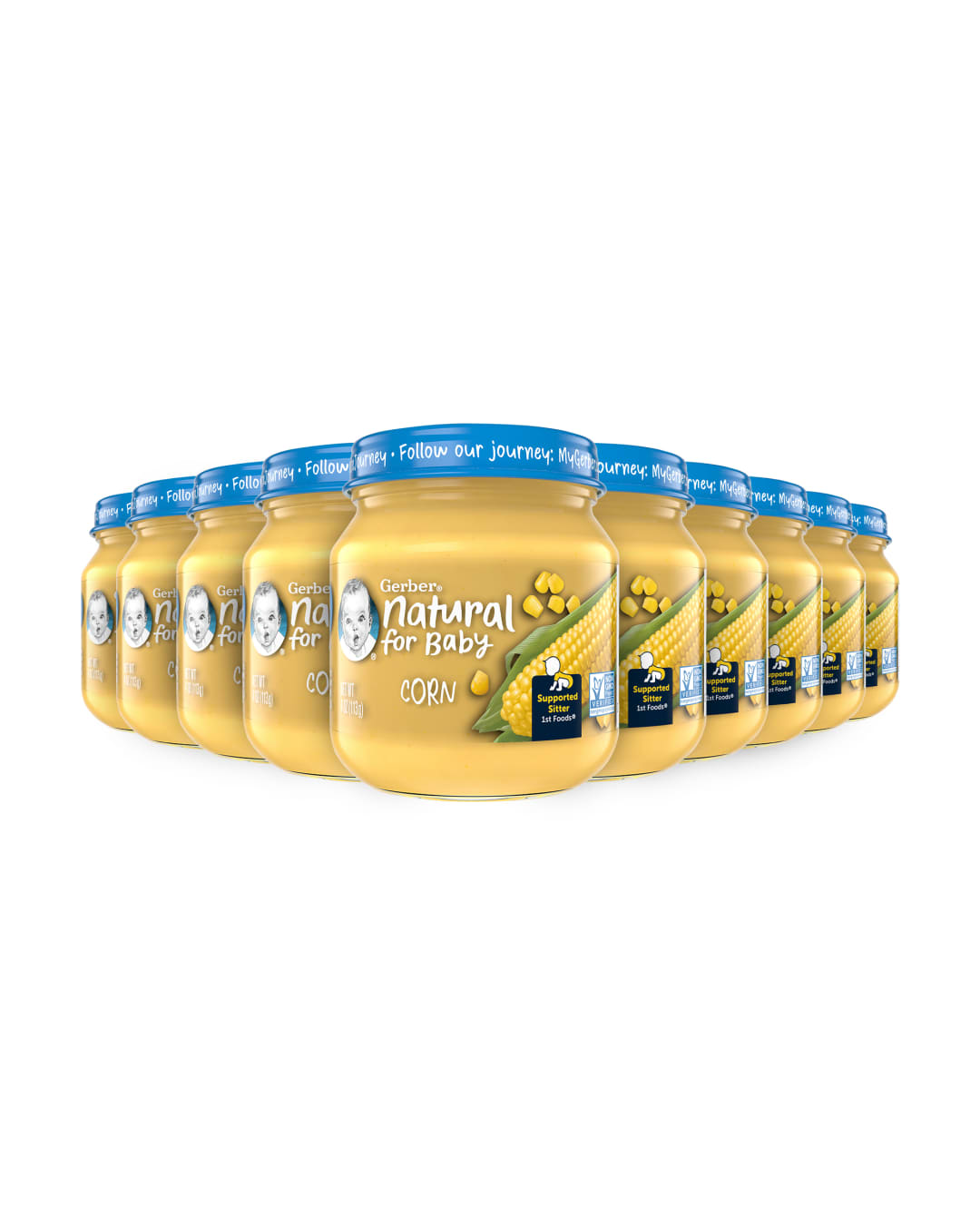 Gerber Stage 1 Baby Food, Corn Puree, 4 oz Jar (10 Pack)