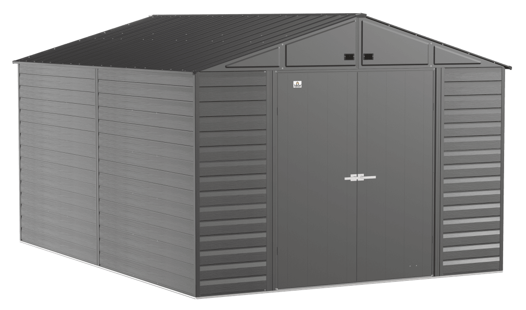 Arrow Select 10 x 14 x 8 ft Charcoal Steel Storage Shed