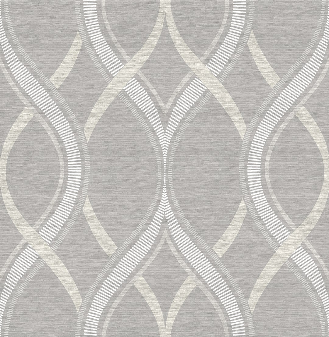 Frequency Grey Ogee Wallpaper