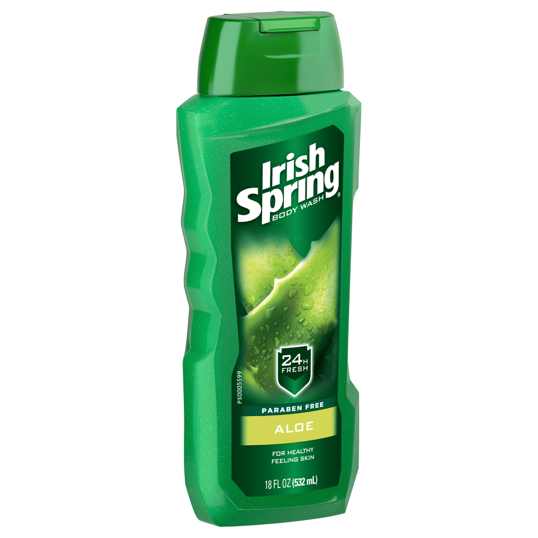 Irish Spring Aloe Vera Men's Face & Body Wash, Moisturizing Body Wash Washes Away Bacteria - 18 fluid ounce.