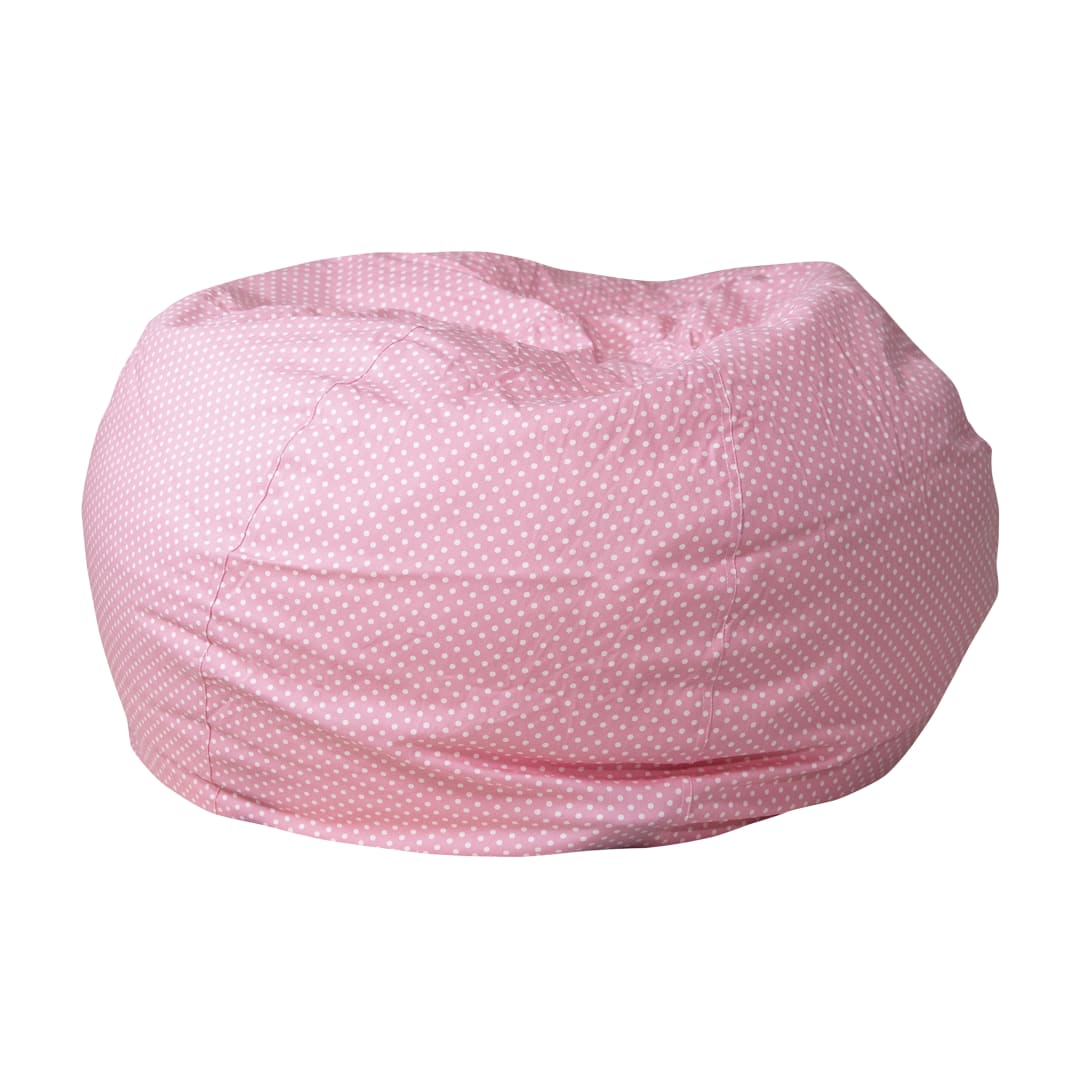 Duncan Oversized Light Pink Dot Refillable Bean Bag Chair for All Ages