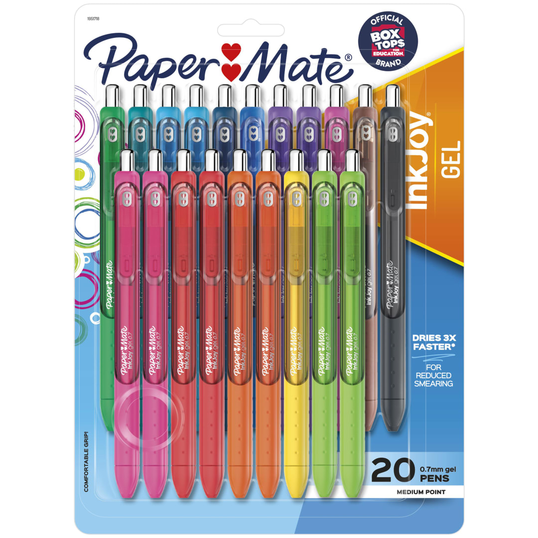 Paper Mate® InkJoy® Pens, Gel Pens, Medium Point (0.7mm), Assorted, 20 Count