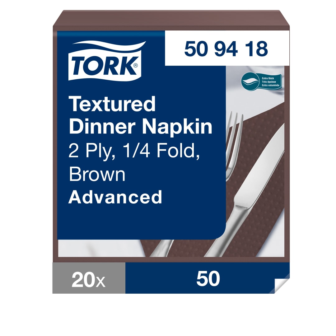 Tork Textured Brown Dinner Napkin