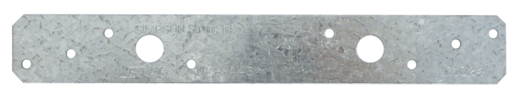 Simpson Strong-Tie LSTA9 LSTA 1-1/4 in. x 9 in. 20-Gauge Galvanized Strap Tie (Pack of 18200)
