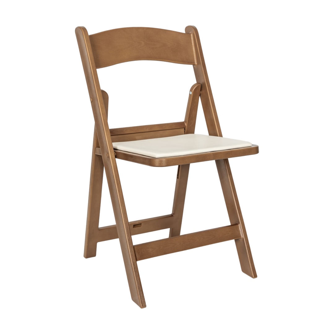 HERCULES Commercial Chestnut Indoor/Outdoor Lightweight Wood Look Stackable Resin Folding Event Chair