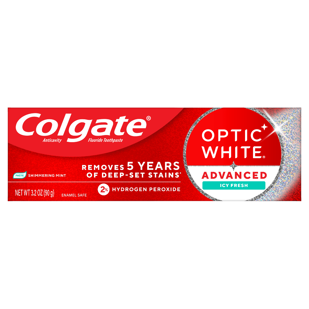 Colgate Optic White Advanced Icy Fresh Toothpaste with 2% Hydrogen Peroxide, 3.2 OZ